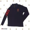 Men's long sleeve T shirt with TCK crest embroidery-Navy