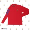 Men's long sleeve T shirt with TCK crest embroidery-Red