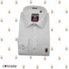 Men’s long sleeve shirt with Trinity College Logo embroidery - White